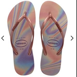 HAVIANAS SLIM IRIDESCENT / BALLET ROSE SANDAL 9/10